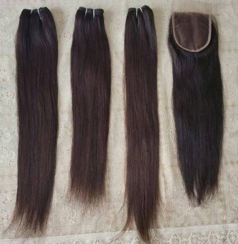 Weaving Russian Natural Black Straight Hair Extensions