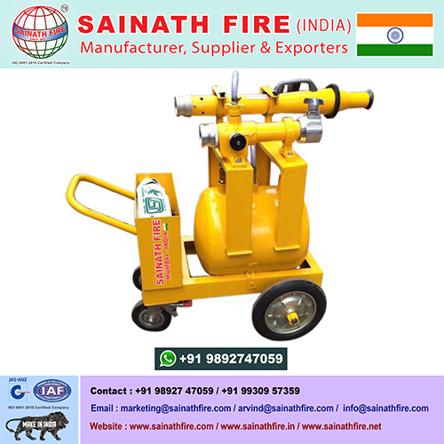 Mobile Foam Trolley Unit - Stainless Steel & Mild Steel Body, 50 To 2000 Litres Capacity, 16m Foam Throw Distance, 2-year Warranty, 225 Lpm Foam Inductor