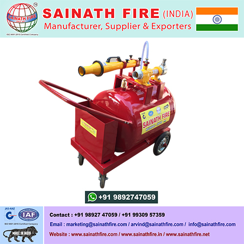 Mobile Foam Trolley Unit - Stainless Steel & Mild Steel Body, 50 To 2000 Litres Capacity, 16m Foam Throw Distance, 2-year Warranty, 225 Lpm Foam Inductor