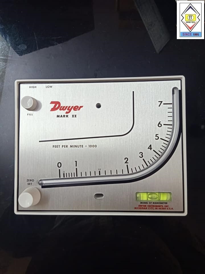 Mark Ii Model 25 Dwyer Manometer Range 0-3 Inches Wc Accuracy: A 3% Fs. %