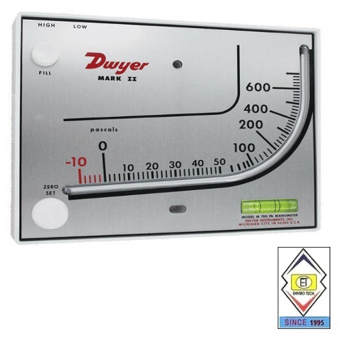 Mark Ii Model 40-250pa-av Dwyer Manometer Range 0-250 Pa,0-21 Mps Accuracy: +-3% Fs