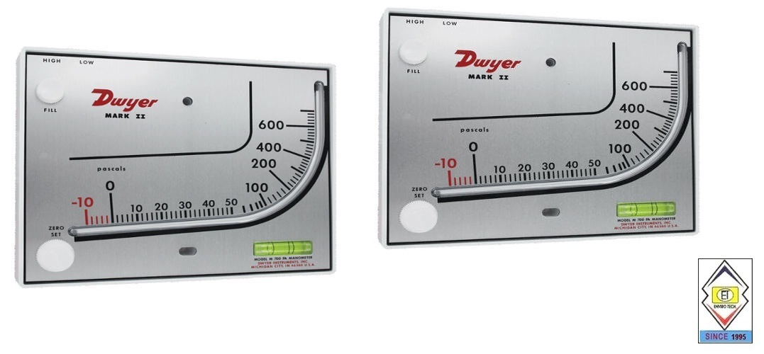 Mark Ii Model 40-250pa-av Dwyer Manometer Range 0-250 Pa,0-21 Mps Accuracy: +-3% Fs