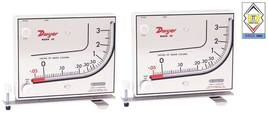 Mark Ii Model 40-25mm Dwyer Manometer Range 0-26 Mm W.c Accuracy: +-3% Fs %