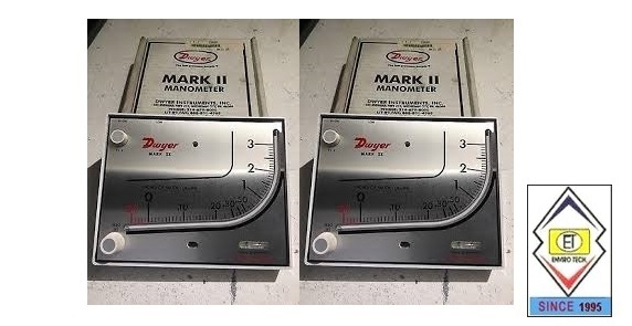 Mark Ii Model 41-2 Dwyer Manometer Range .2-0-2.4 Inches Accuracy: A 3% Fs. %