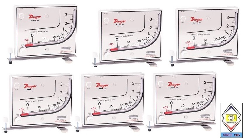 Mark Ii Model 41-2 Dwyer Manometer Range .2-0-2.4 Inches Accuracy: A 3% Fs. %