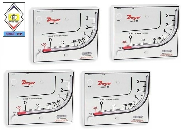Mark Ii Model 41-2 Dwyer Manometer Range .2-0-2.4 Inches Accuracy: A 3% Fs. %