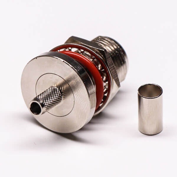Female Straight Front Bulkhead Crimp Type N Type Connector