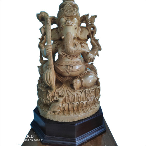 Wooden Ganesh Statue