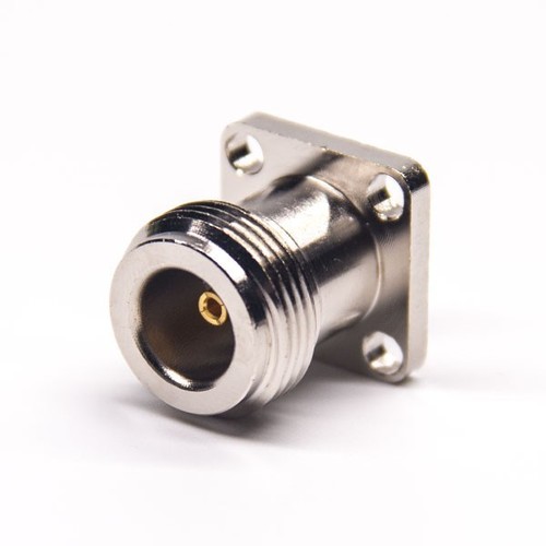 N Type Jack Connector Straight Watertight 4 Hole Flange For Panel Mount