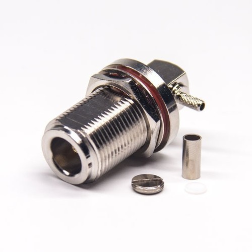 केबल के लिए टाइप एन कनेक्टर राइट एंगल फीमेल ब्लुकहेड क्रिम्प टाइप