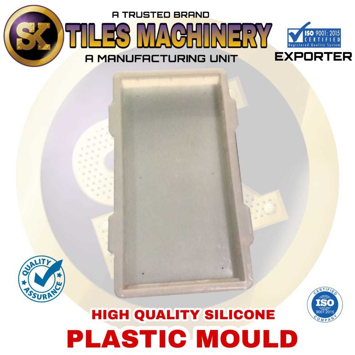 High Quality Silicone Plastic Mould - Plastic Material, 9x4 Inch, White Color | Stylish Design, Longer Functional Life, 3-year Warranty