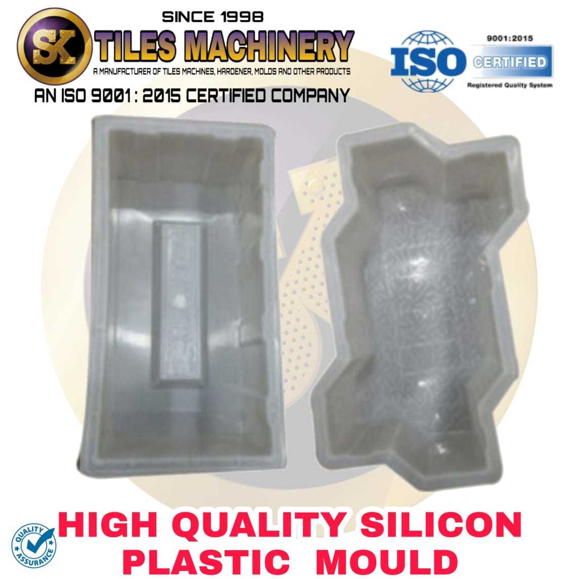 Paver Brick Mould - Silicone Plastic, 9x4x3 Inches, White | Abrasion Resistance, Optimum Finish, 2-year Warranty, Prolonged Service Life