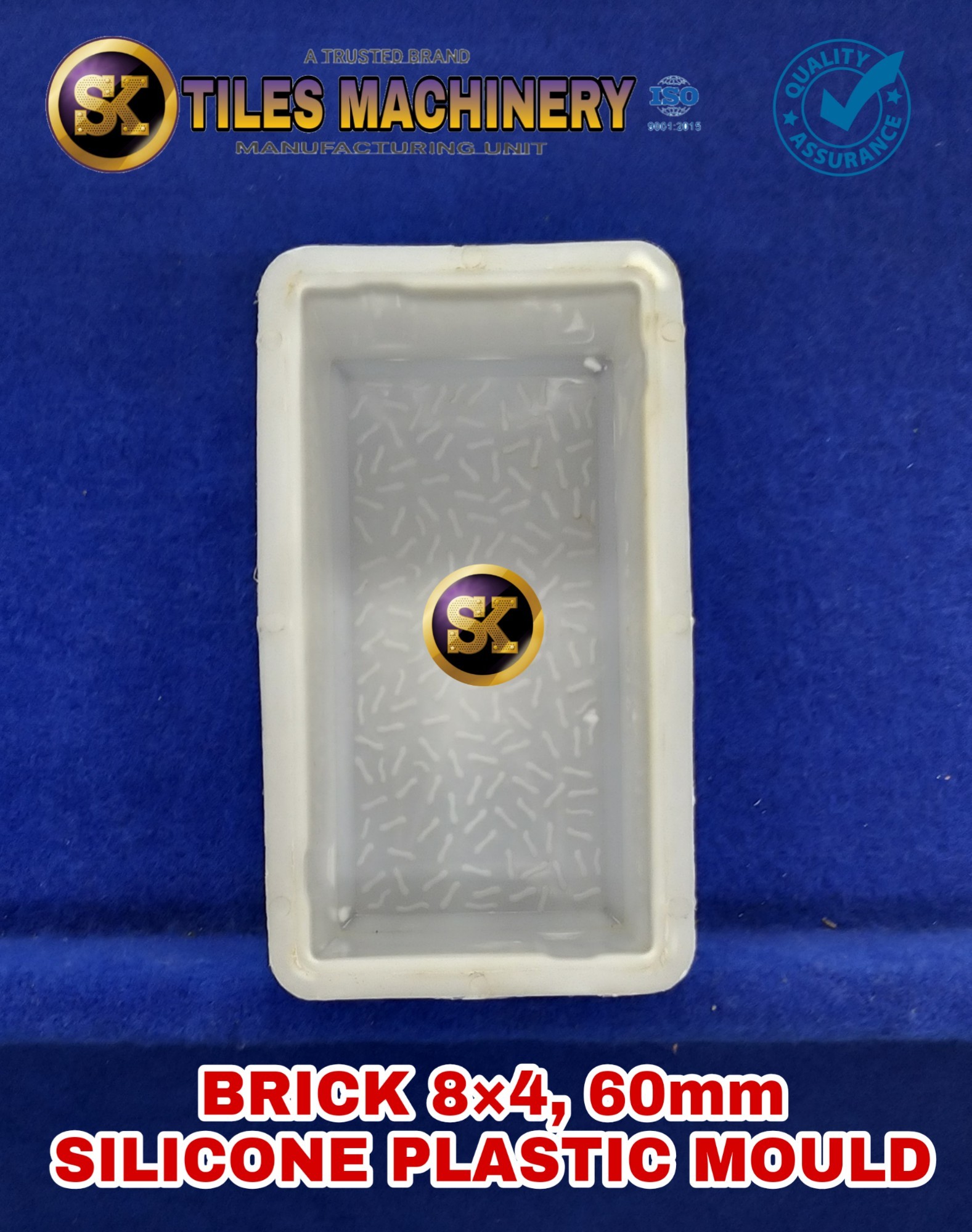 Brick Silicone Plastic Mould - Brick Silicone Material, 9x4x3 Inches, White Color | 2-year Warranty, 3-year Lifespan, Various Sizes Available