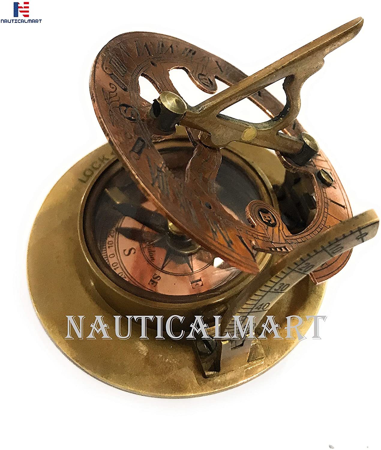 Nautical Nauticalmart Brass Sundial Compass - Pocket Compass -Brass Antiques West London