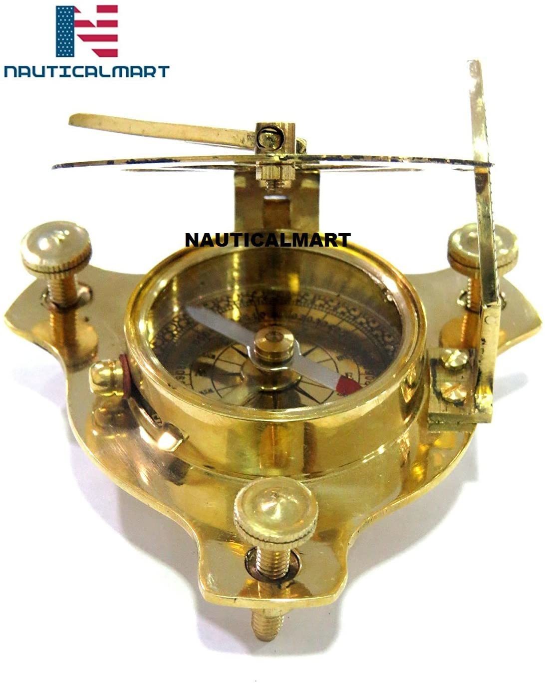 Nautical Nauticalmart 3.5" Sundial Compass - Solid Brass Sun Dial