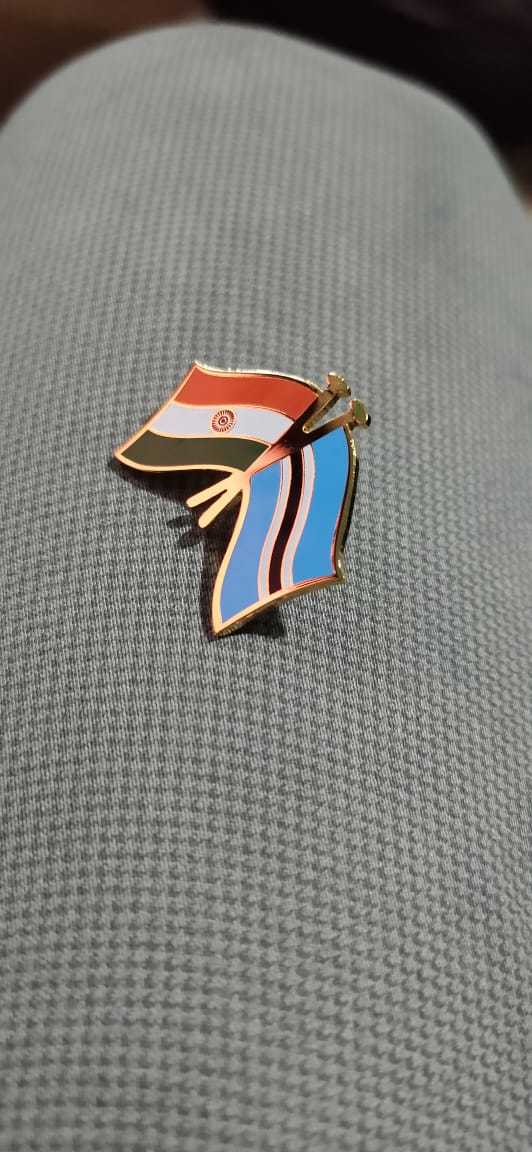 Cross Flag Lapel Pin - Brass, 1.2 Inches, Gold Plated, Custom Shape | Stylish 3d Design, Colorful Look, Laminated Texture, High Durability