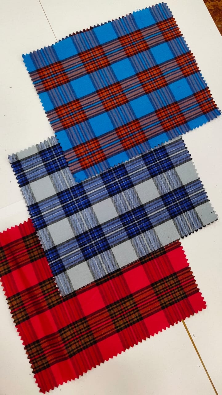 Washable Check Shirting Fabric