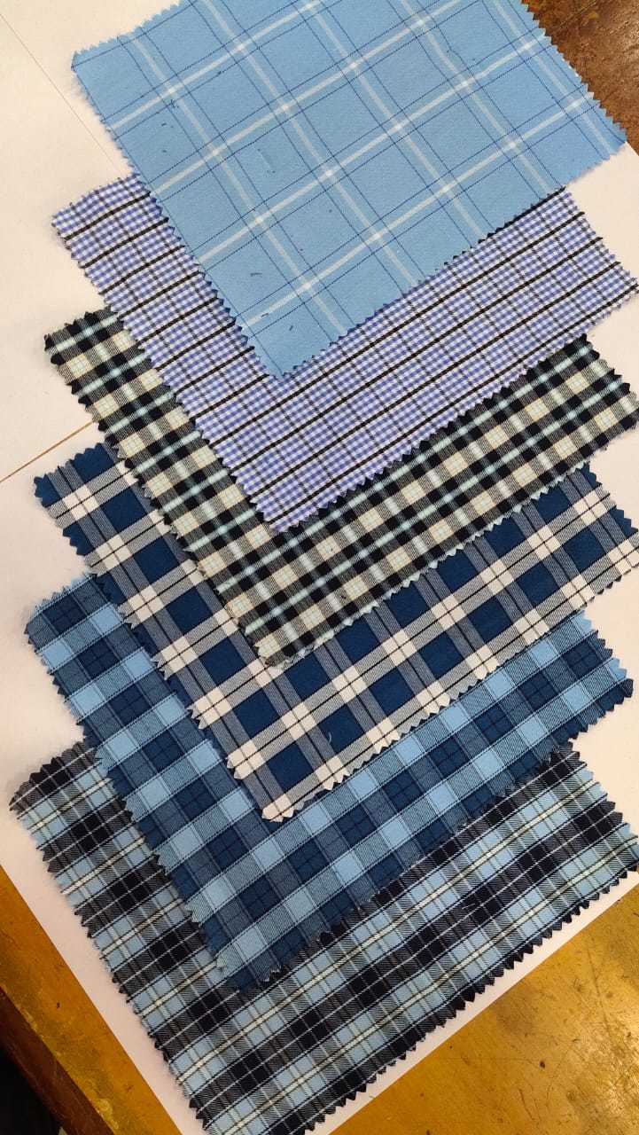 Washable Check Shirting Fabric