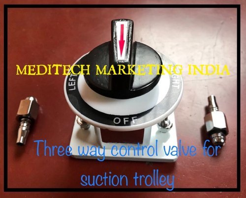 Three Way Control Valve For Suction Trolley - Durable Brass, Compact Design | Volume Pricing Available, Ideal For Hospital Applications