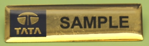 Printed Name Badges - Aluminum And Brass, 3x1" Or 2.75x0.75", Full Color Printed, Magnetic Pin Type, Custom Logo Design, Epoxy Finish