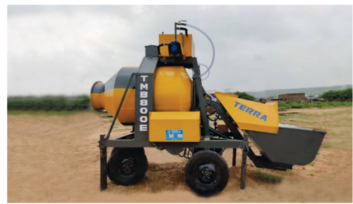 Mini Mobile Batching Plant - Steel, 1M3, Yellow, 2500Kg | Compact Design, Cost-Effective, Durable, Easy Operation, High Output, Portability