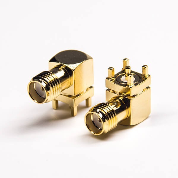 Through Hole Sma Connector Jack Right Angled Gold Plating 50 Ohm Pcb Mount