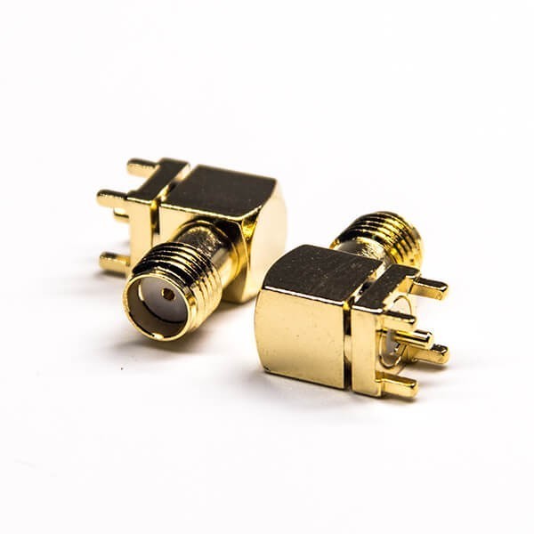 Through Hole Sma Connector Jack Right Angled Gold Plating 50 Ohm Pcb Mount