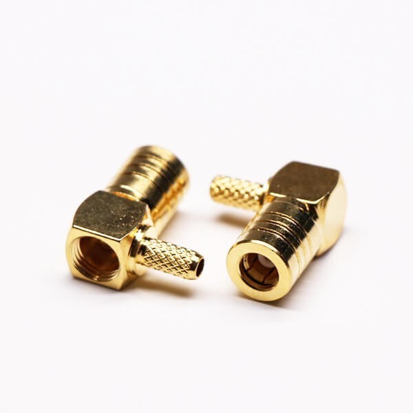 Smb Right Angle Connector Male Crimp Type For Cable