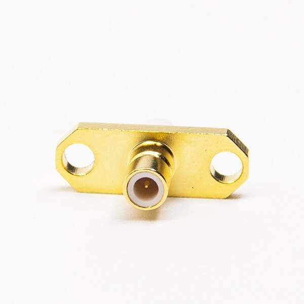 Smb Female Connectors Straight 2 Hole Flange Solder Type For Cable