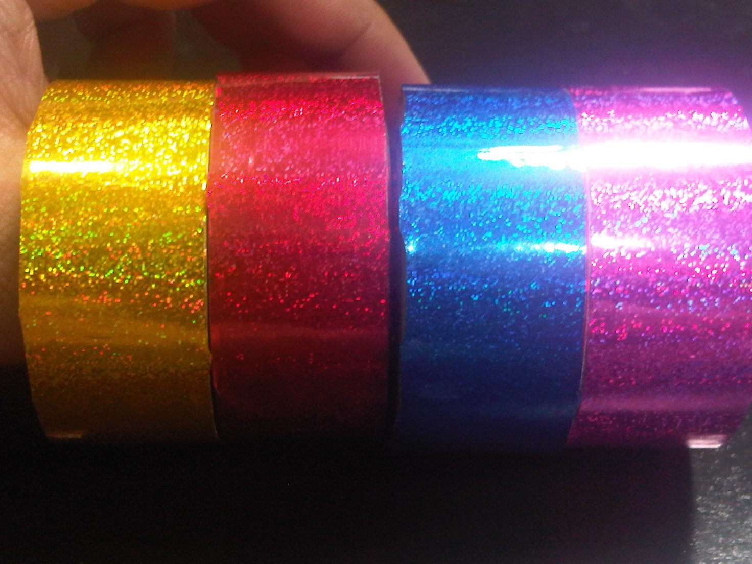 Holographic Glitter Films - Holographic Adhesive Tapes, 12-100 Meters Length, 30-70 Micron Thickness | 20+ Patterns & 15 Colors For Crafting