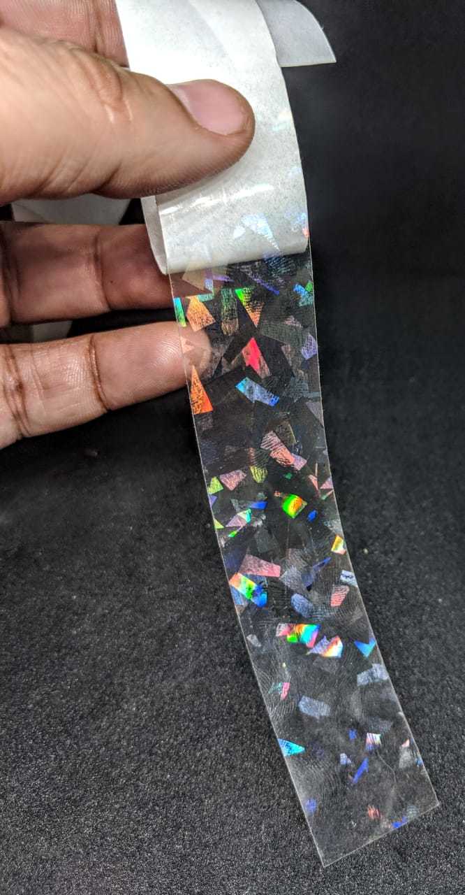 Holographic Colour Self Adhesive Tapes - Bopp Material Sizes 10-100mm 15 Vibrant Colors 23-100 Micron Thickness Waterproof Scratch Resistant Superior Adhesion