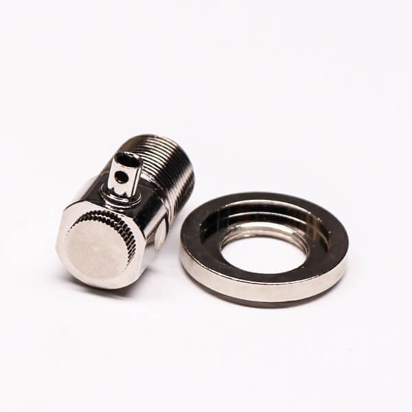 Uhf Bulkhead Female Angled Solder Type For Panel Mount