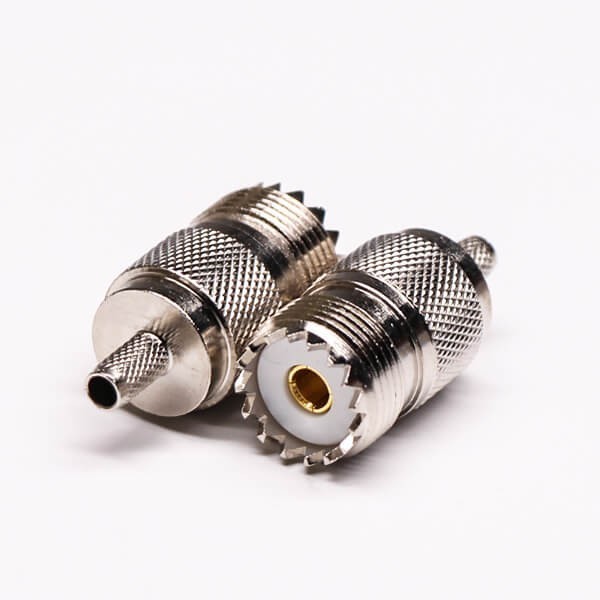 Uhf Crimp Connectors Female Crimp Type With Knurl For Cable