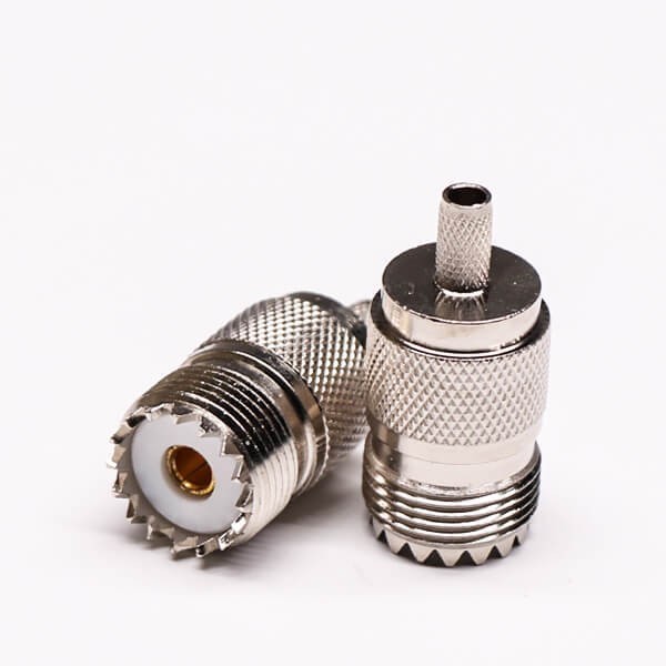 Uhf Crimp Connectors Female Crimp Type With Knurl For Cable