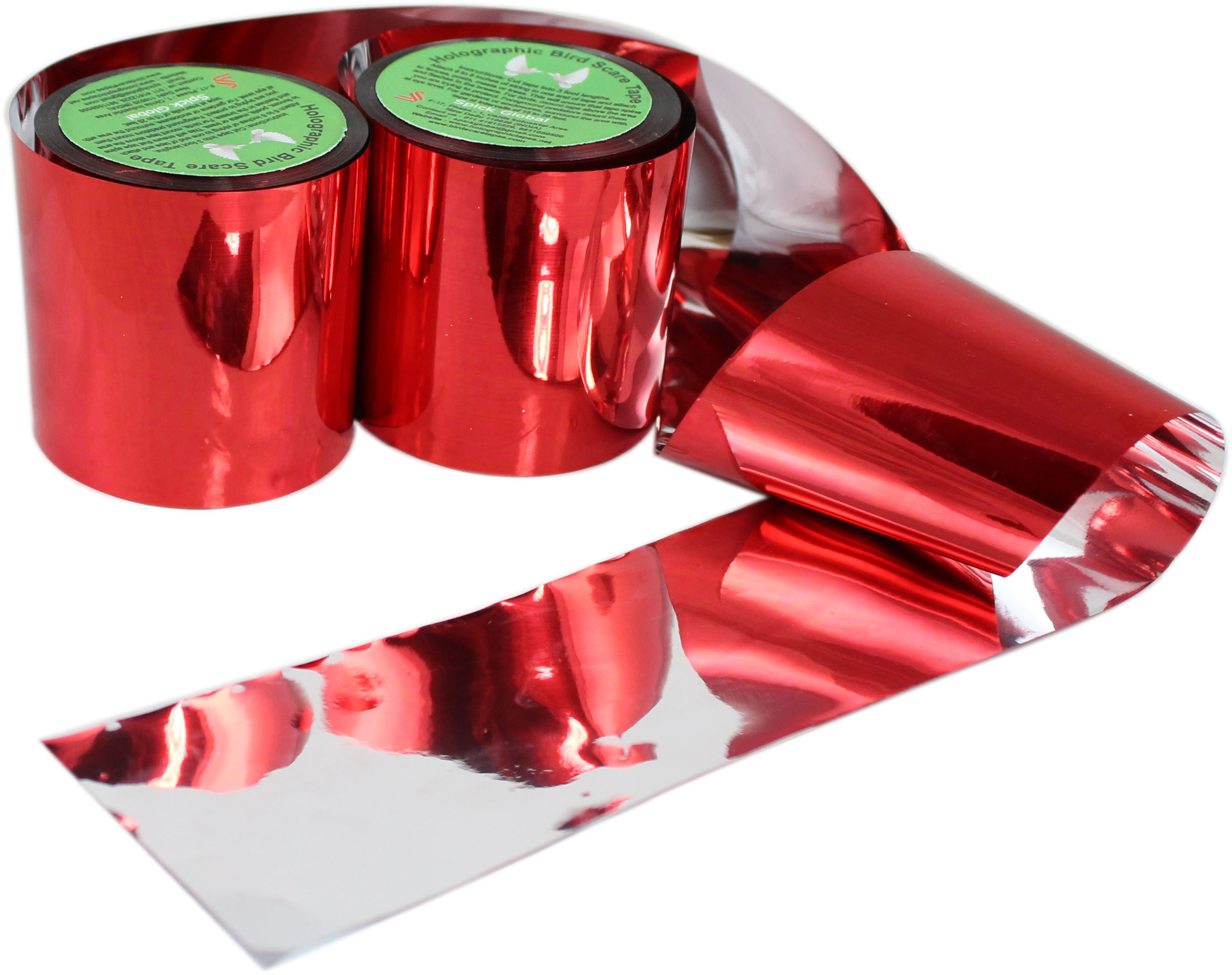 Surakasha Bird Scare Tapes - Pet Material, 150 Feet Roll, Holographic Red & Silver | Reflects Light, Crackling Sound, Eco-friendly Bird Deterrent