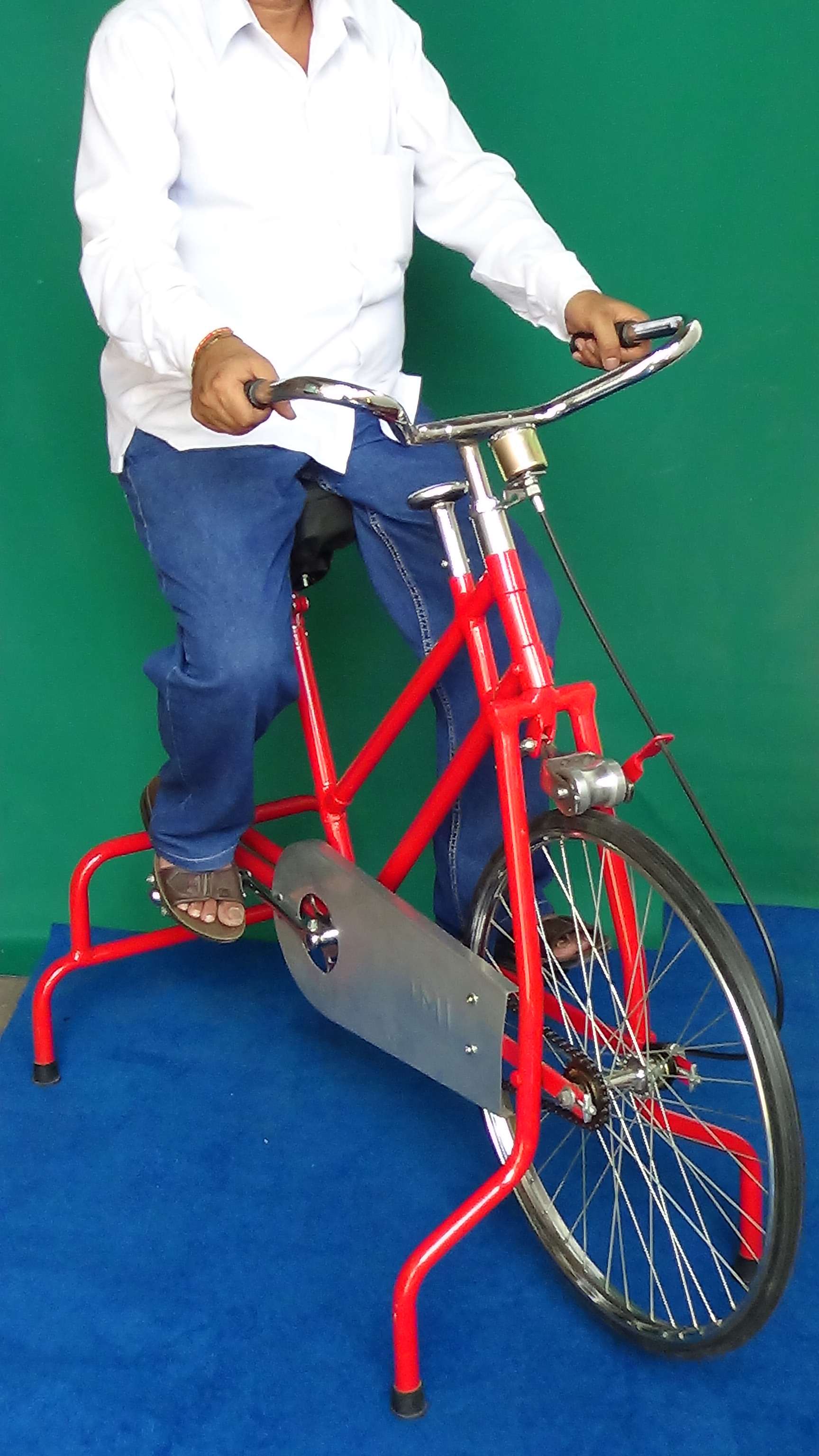 Imi-2885 Static Cycle Exerciser - Rugged Steel Frame, Adjustable Cycle Seat & Handle | Manual Resistance, Odometer For Speed & Distance