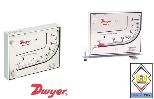 Mark Ii 41-2-av Dwyer Manometer - 0-2.5 Inch W.c Range, +/- 3% Fs Accuracy, Air Filter Gage Usage, 8-1/4 Inch Diameter