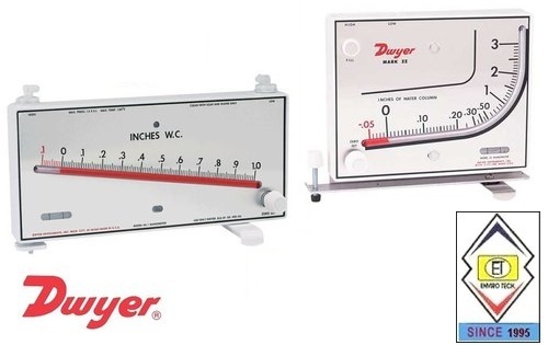 Mark Ii 41-2-av Dwyer Manometer - 0-2.5 Inch W.c Range, +/- 3% Fs Accuracy, Air Filter Gage Usage, 8-1/4 Inch Diameter