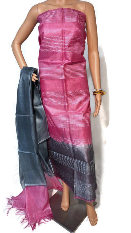 Tussar Kosa Silk Plain Long Dupatta