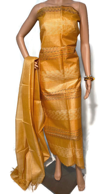 Tussar Kosa Silk Plain Long Dupatta