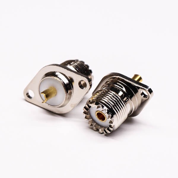 Uhf Female Connector Solder Type 2 Hole For Flange Mount