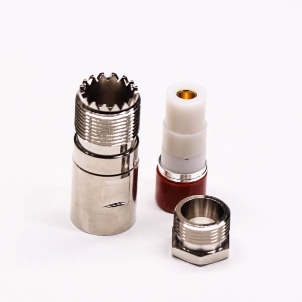 Uhf Female Coaxial Connector Straight Clamp Type For Cable