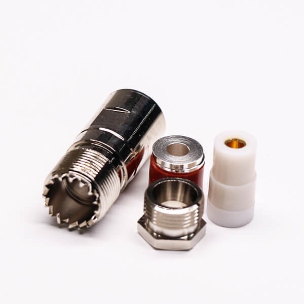 Uhf Female Coaxial Connector Straight Clamp Type For Cable