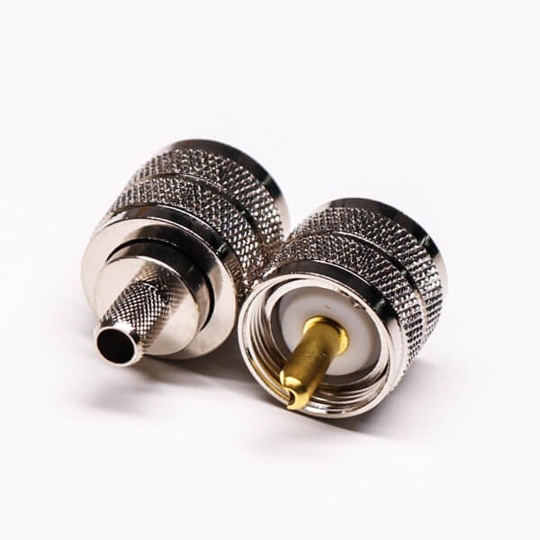 Uhf Female Connector Crimp Type Straight With Knurl For Cable