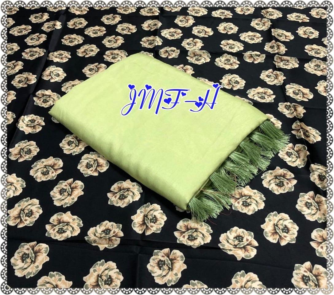 Chanderi Silk With Zalar - 100% Chanderi Silk, Multi Color, Beautiful Contrast Digital Blouse | Ideal For Formal Occasions, Summer To Winter Wear