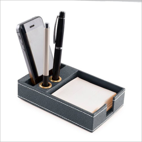 Mobile Pen And Slip Holder Desk Organiser - Leatherette, 21.5x11.5x4.5 cm, 40 Colour Shades Available | Rectangular Shape, Ideal Business Gift