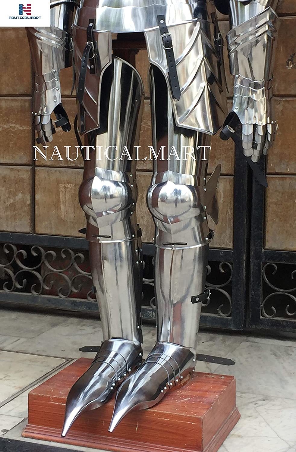 Steel Nauticalmart Full Gothic Knight Plate Suit Of Armor Breastplate Backplate Gorget Arm & Leg Guard