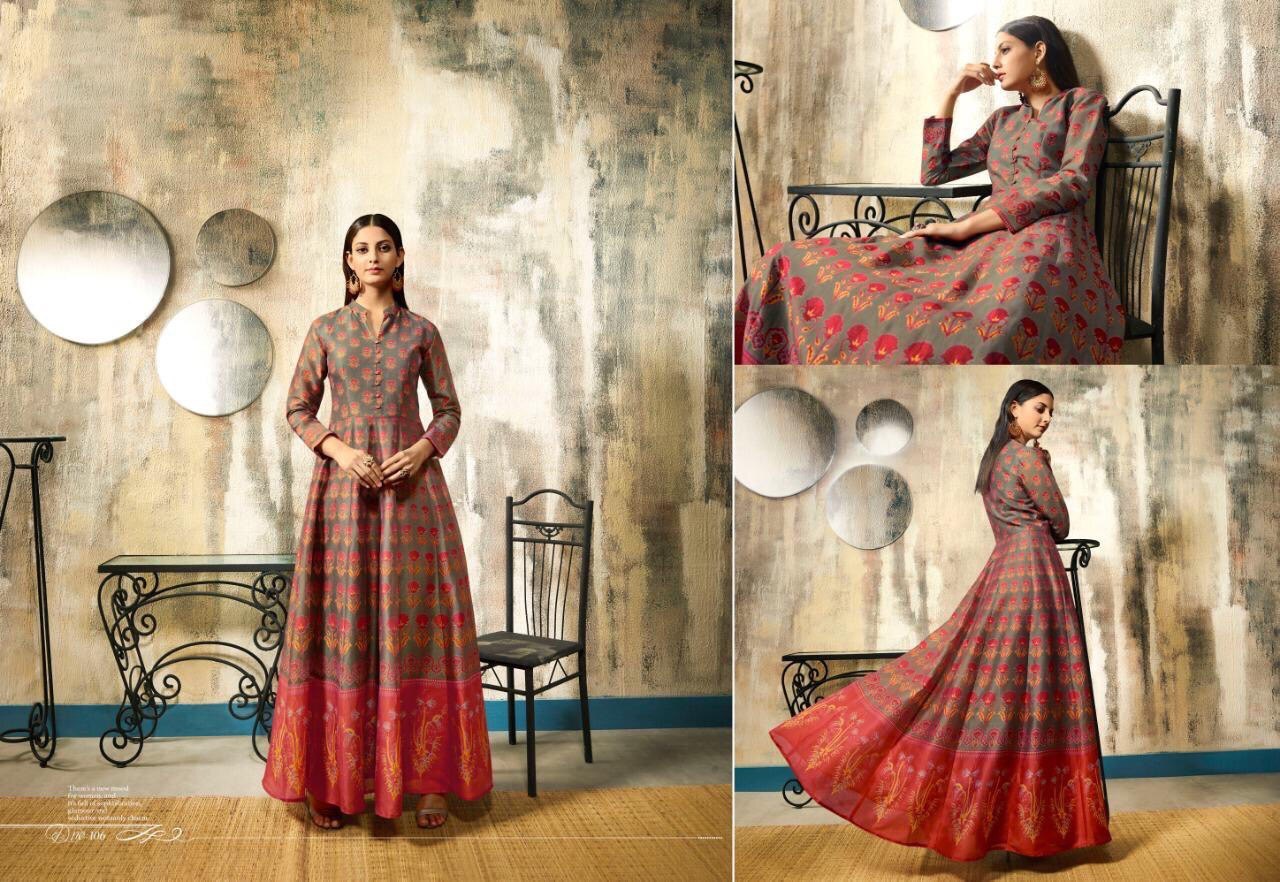 फैंसी डिजिटल प्रिंटेड लॉन्ग कुर्ती बस्ट साइज़: 40 सेंटीमीटर (Cm)