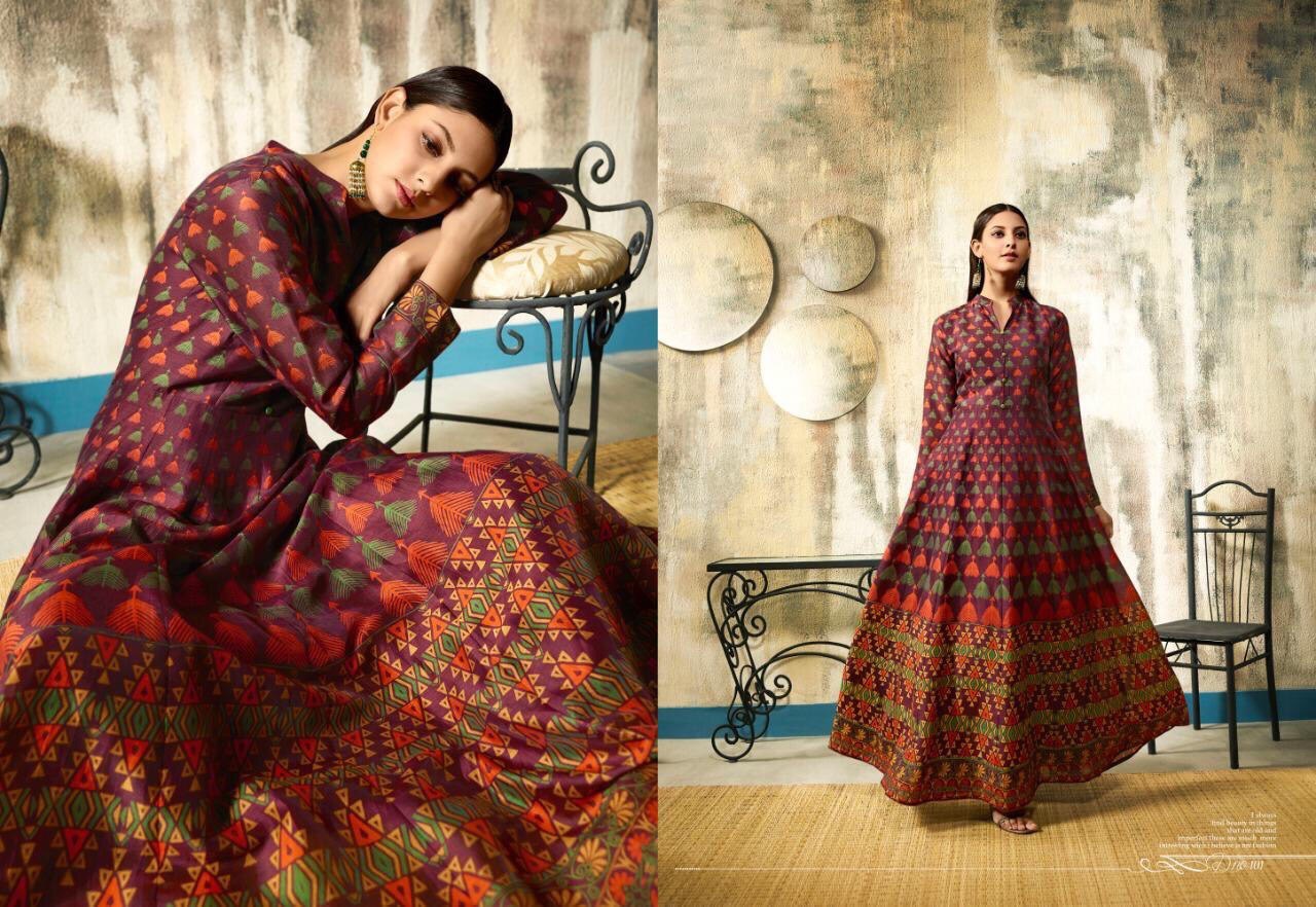 फैंसी डिजिटल प्रिंटेड लॉन्ग कुर्ती बस्ट साइज़: 40 सेंटीमीटर (Cm)