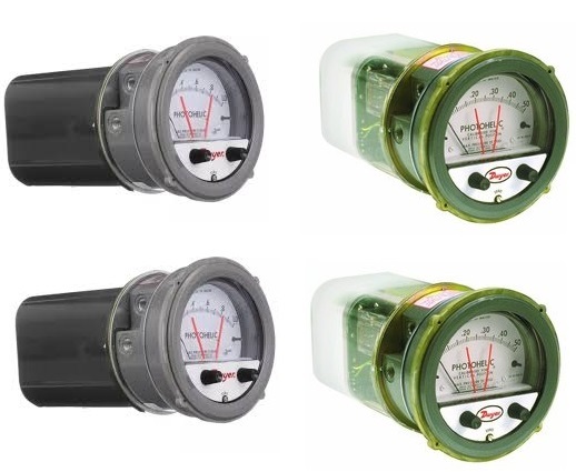 Dwyer A3000-1.5kpa Photohelic Pressure Switch Gauge Range 0-1.5 Kpa Diameter: 4" (101.6 Mm) Dial Face 5 X 8a " (127 X 209.55 Mm)